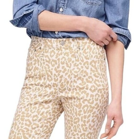 (5 for $25)J.Crew 10" highest-rise toothpick jean in safari leopard Size 27 NWOT - Picture 2 of 6
